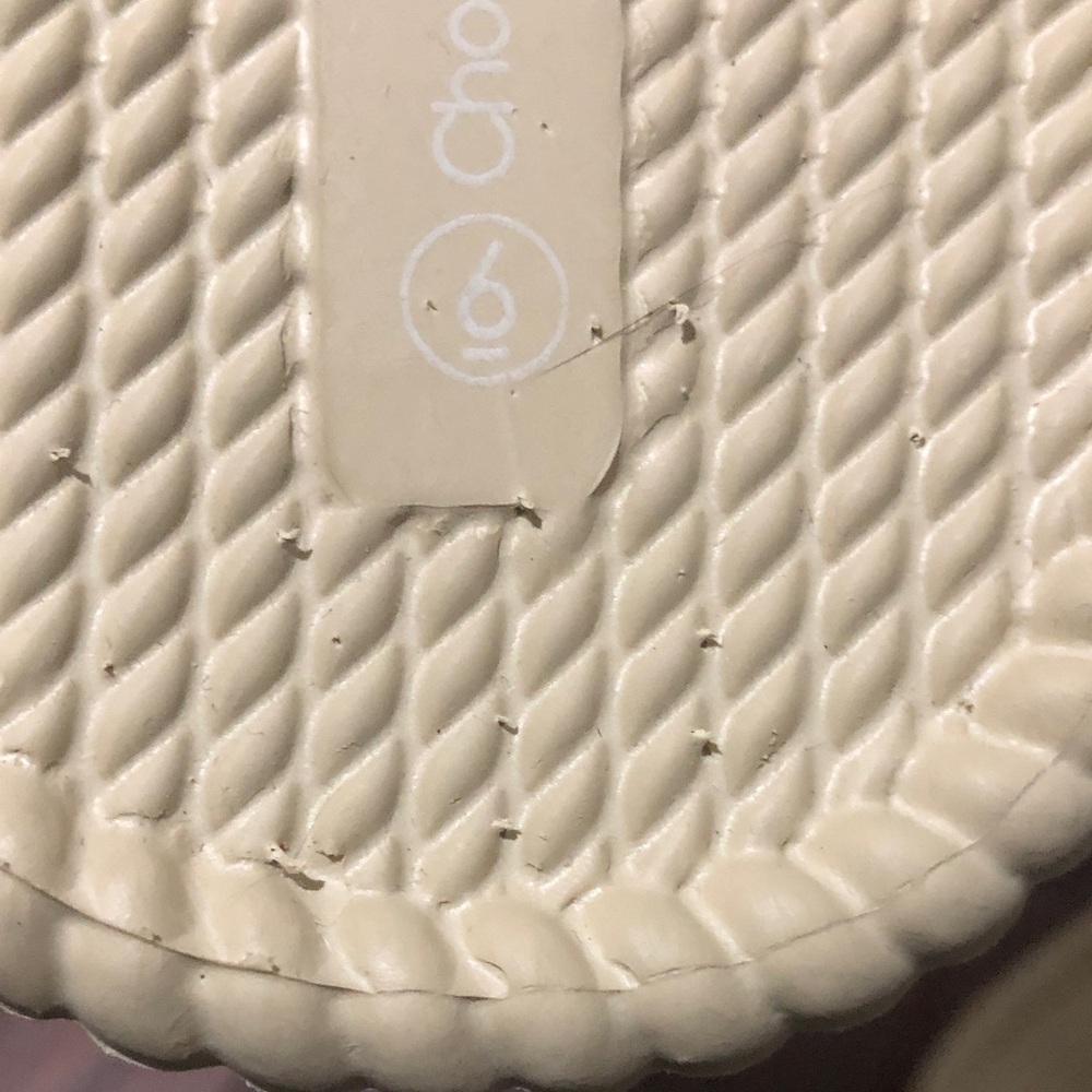Ivory Rope-Texture Platform Flip Flops - Picture 3 of 6